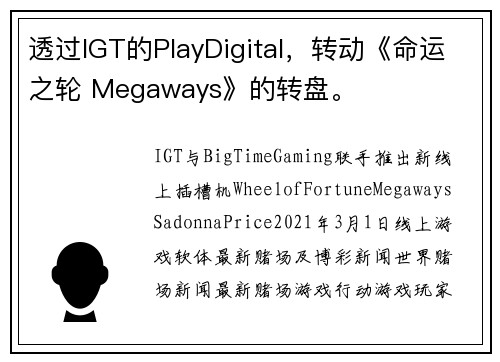 透过IGT的PlayDigital，转动《命运之轮 Megaways》的转盘。